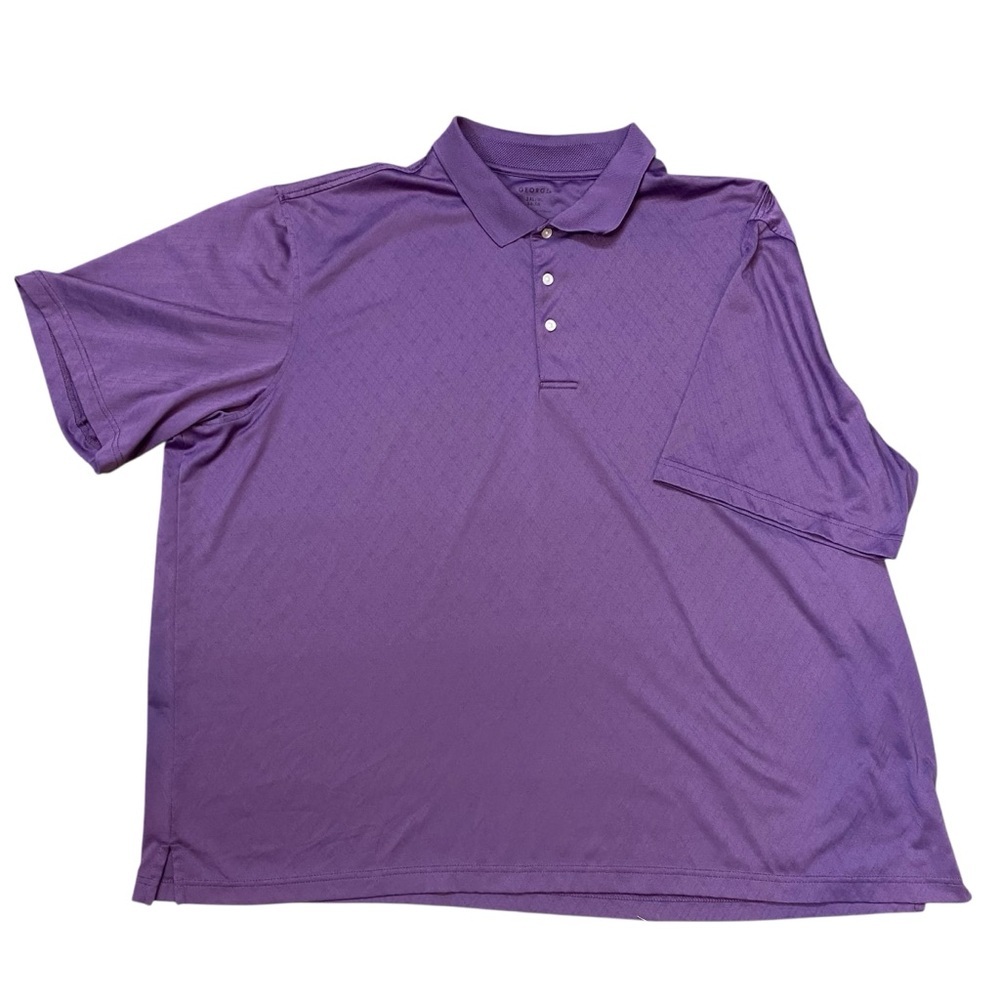 GEORGE Big Men's Pique Golf Polo Shirt Purple Short sleeve Cool Dry Fit Size 3XL - Picture 2 of 6